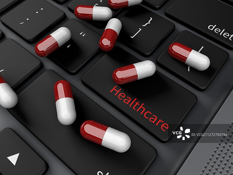 键盘上的胶囊图片素材