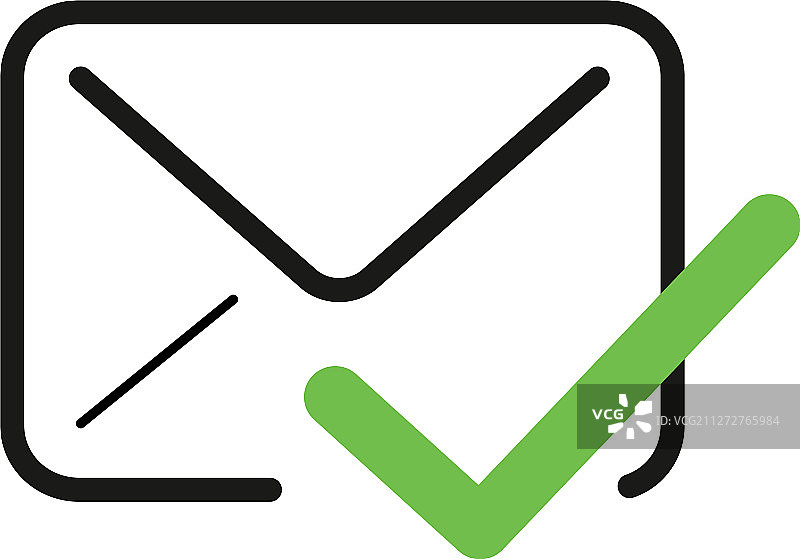 带勾号符号的电子邮件信封素材图片素材