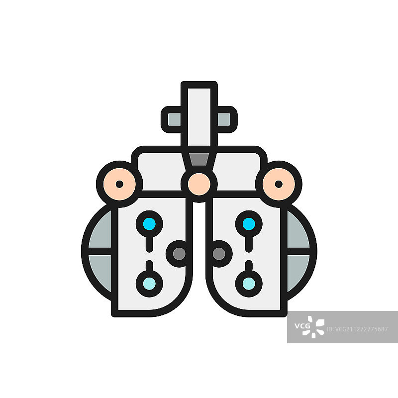 视力矫正设备眼科检查扁平线条图片素材
