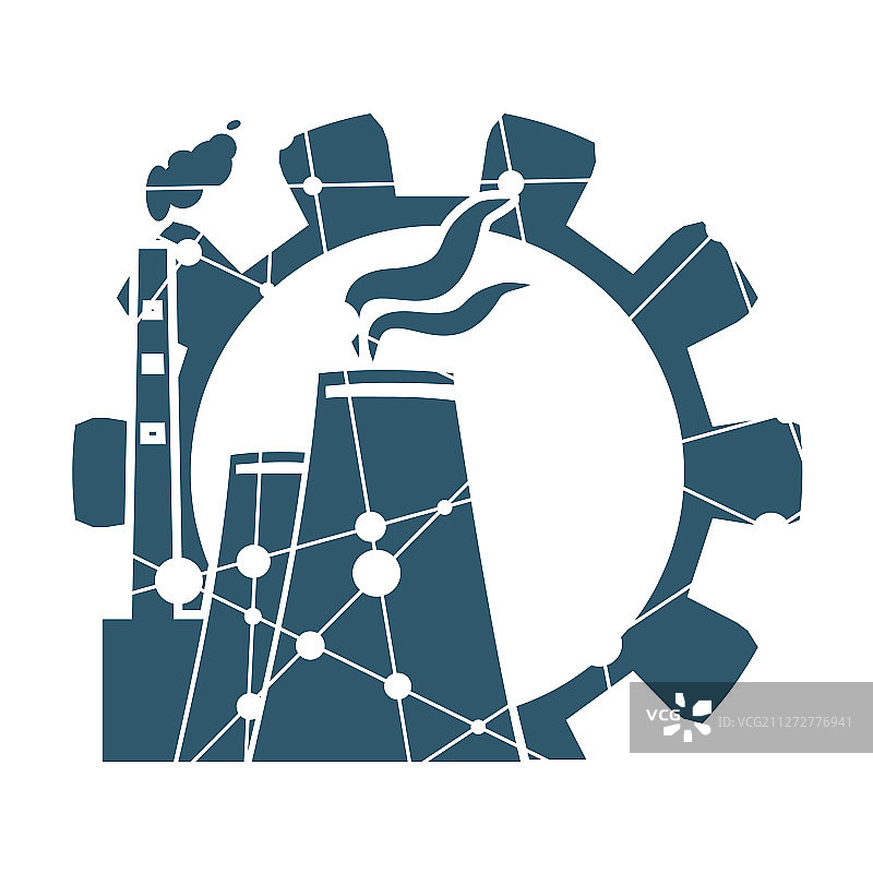 原子站和齿轮图标图片素材