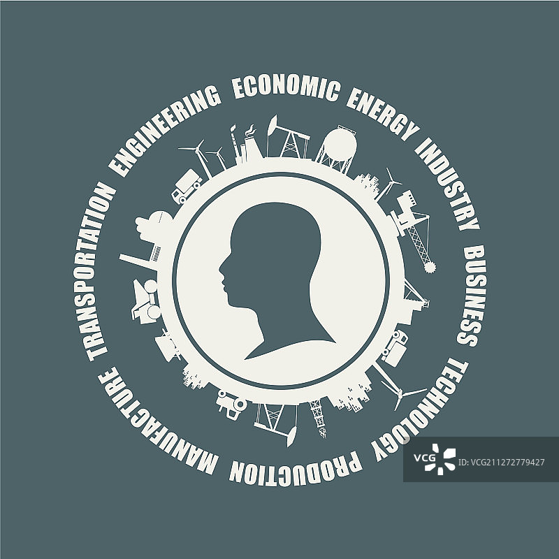 行业主题圆形剪影图片素材