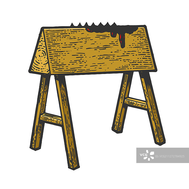 木马酷刑装置草图图片素材