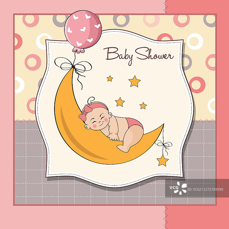 女婴淋浴卡片图片素材