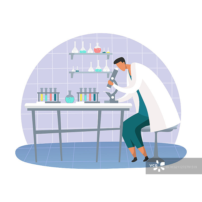 科学家在科学实验室工作图片素材