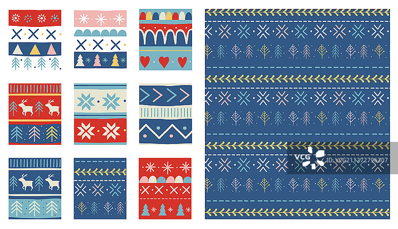 无缝圣诞图案设计图片素材