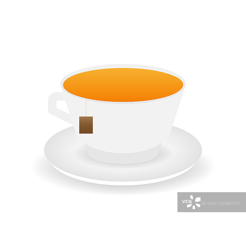 蓝色背景上的孤立茶杯图片素材