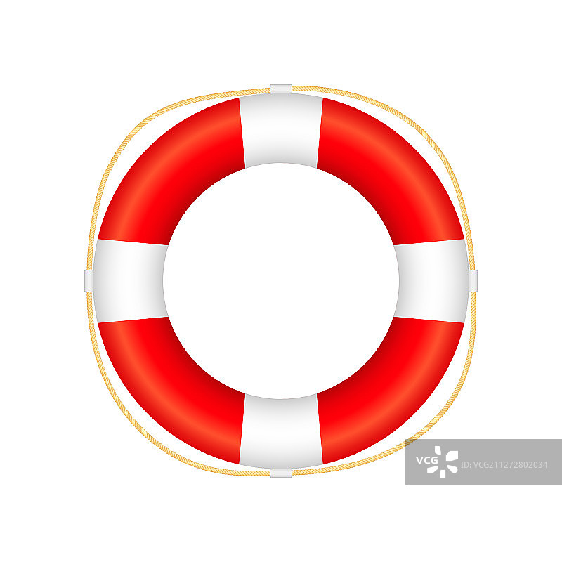 白色背景上的逼真救生圈图片素材