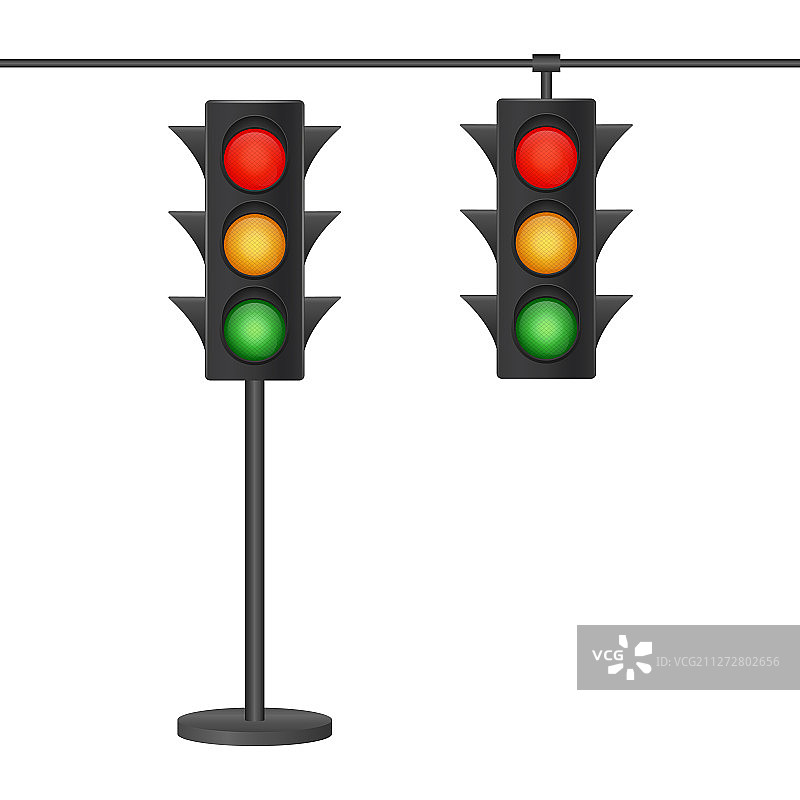 白色背景上的交通信号灯素材图片素材