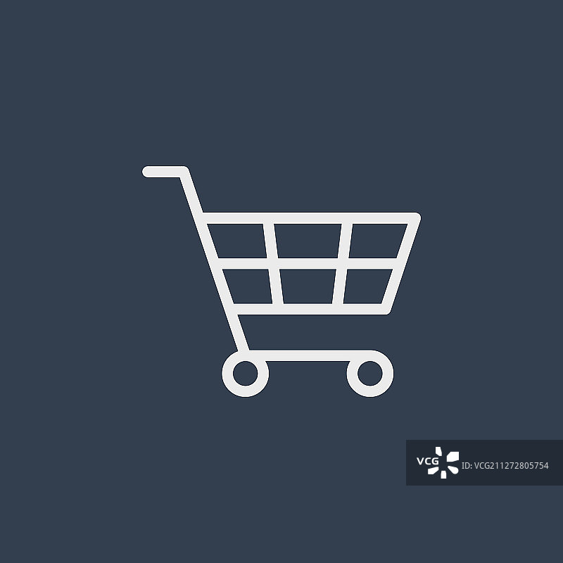 白色手推车购物车图标图片素材