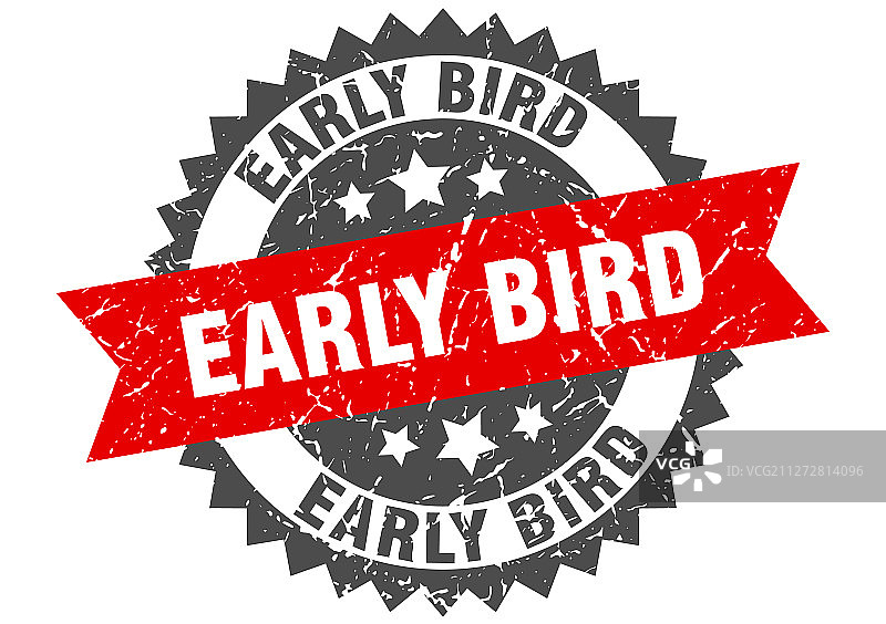 红色早鸟优惠复古印章图片素材