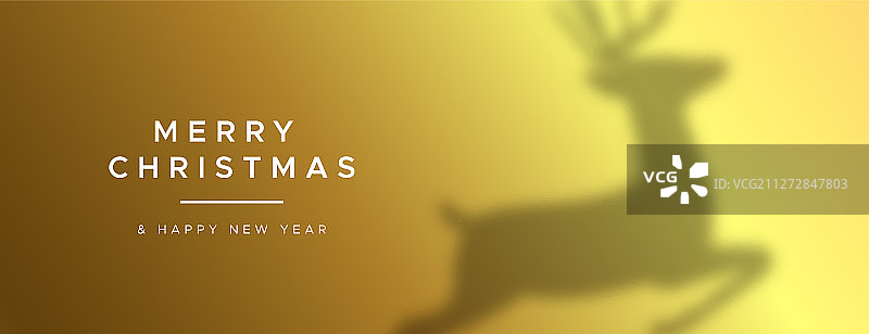 圣诞新年金色驯鹿banner背景图片素材