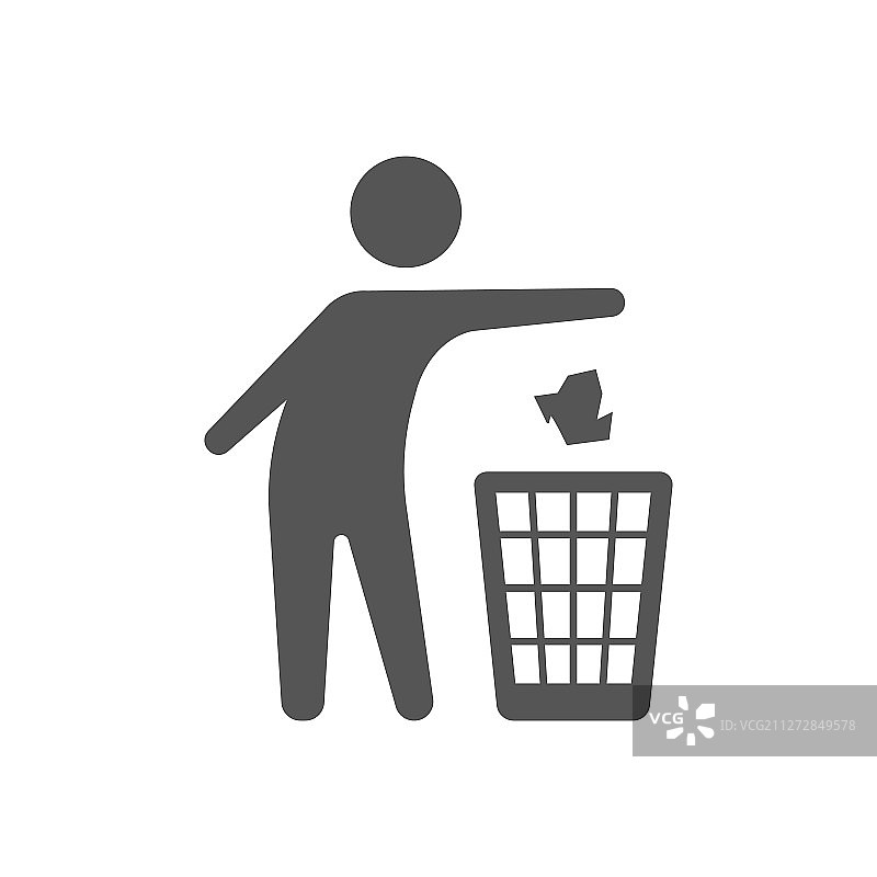白色背景上的垃圾图标图片素材