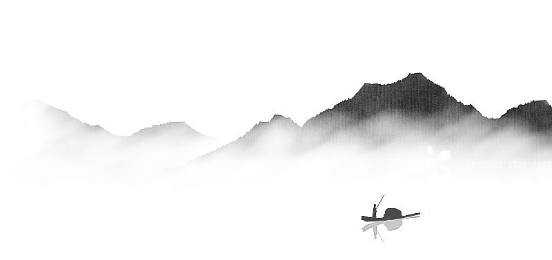 水墨风山脉三图片素材
