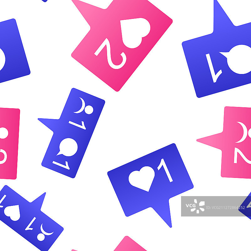 弹出窗口粉丝点赞评论无缝图案图标图片素材