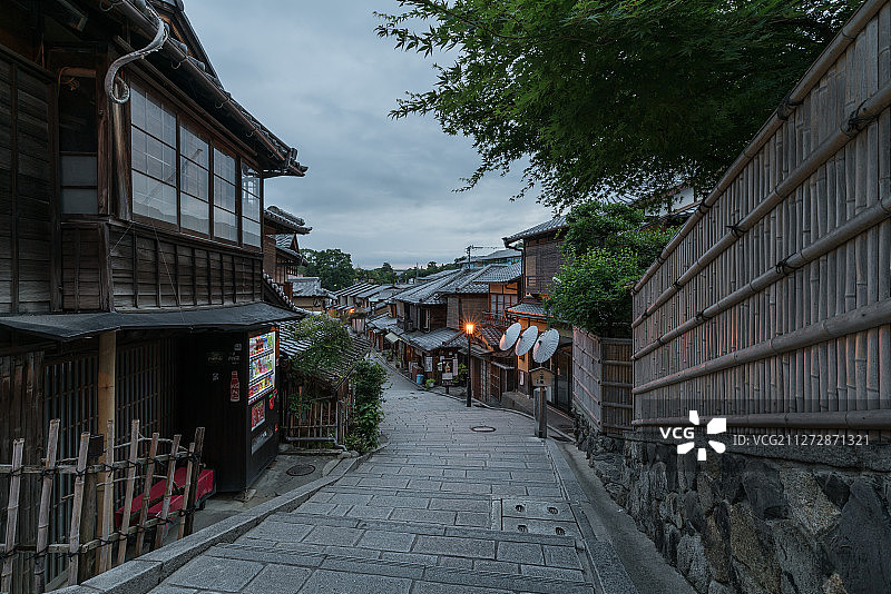 日本京都二年坂三年坂复古街道日出景观图片素材