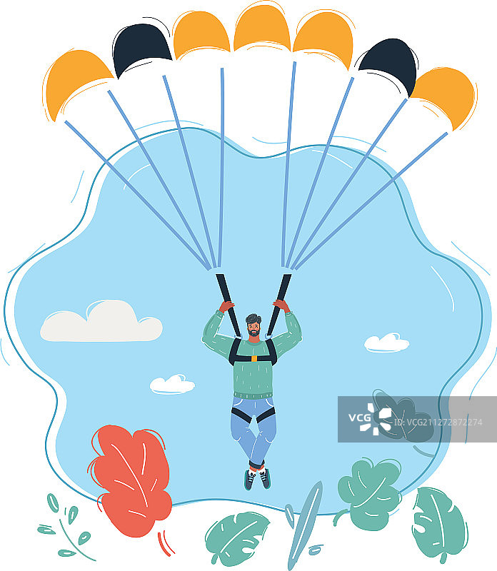 跳伞者与降落伞图片素材