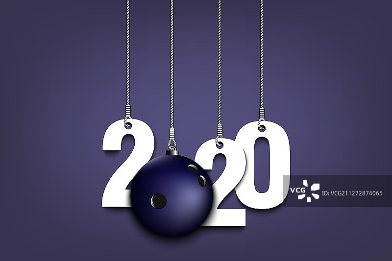 2020新年悬挂式保龄球图片素材