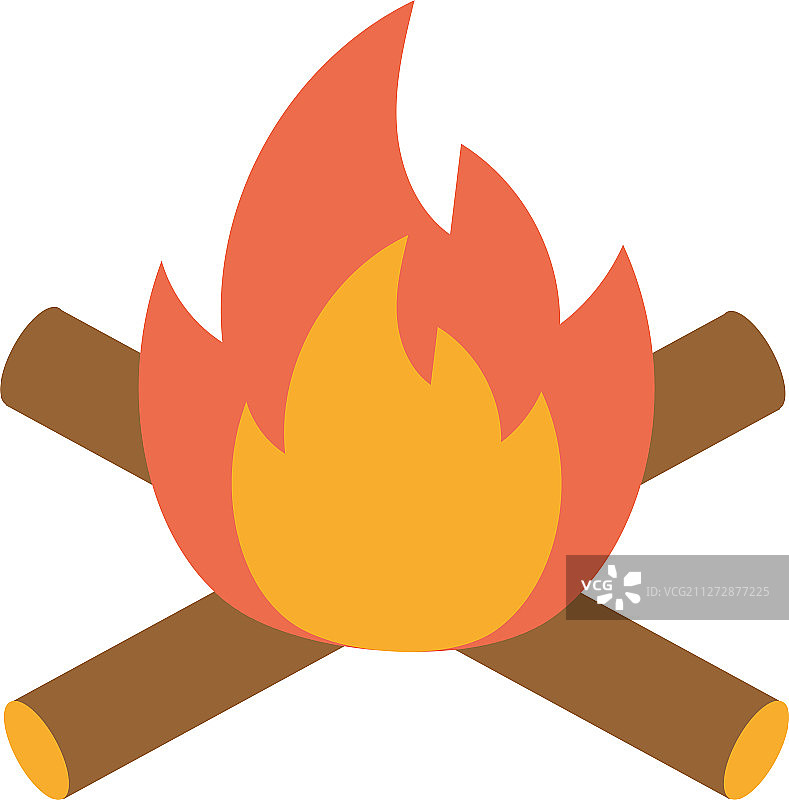 露营篝火扁平图标图片素材