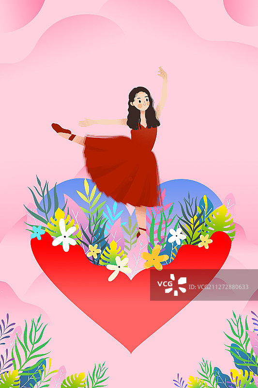 庆祝三八妇女节卡通插画图片素材