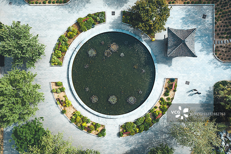 圆池+河北省石家庄市新华区水上公园图片素材