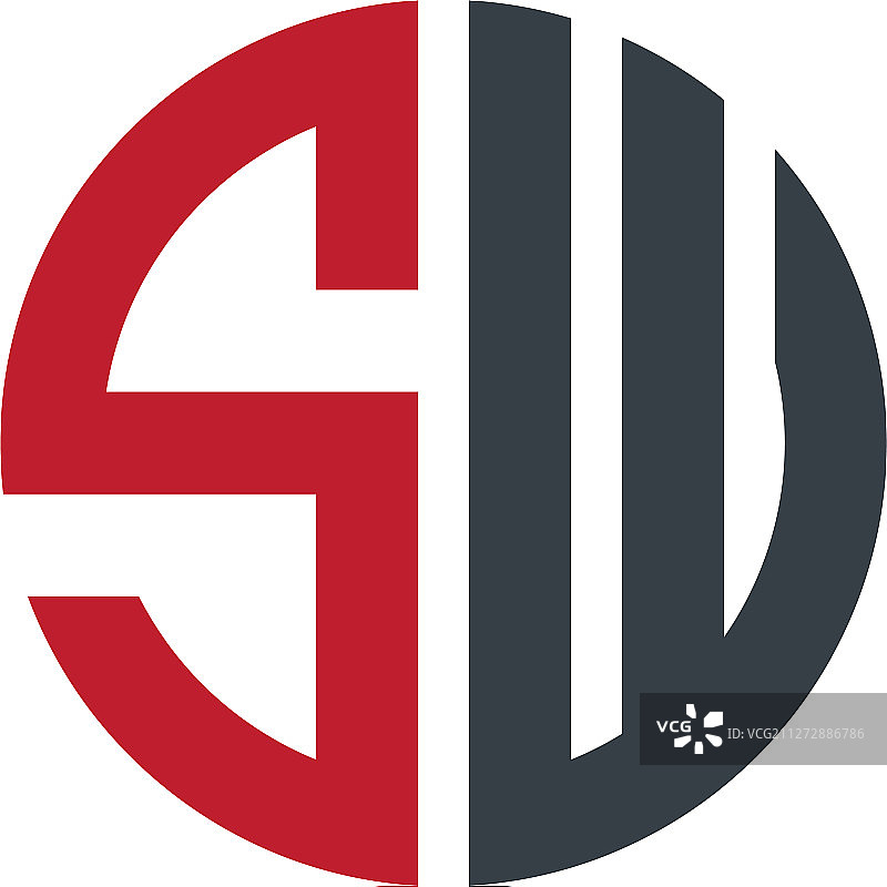 字母SW创意设计标志图片素材