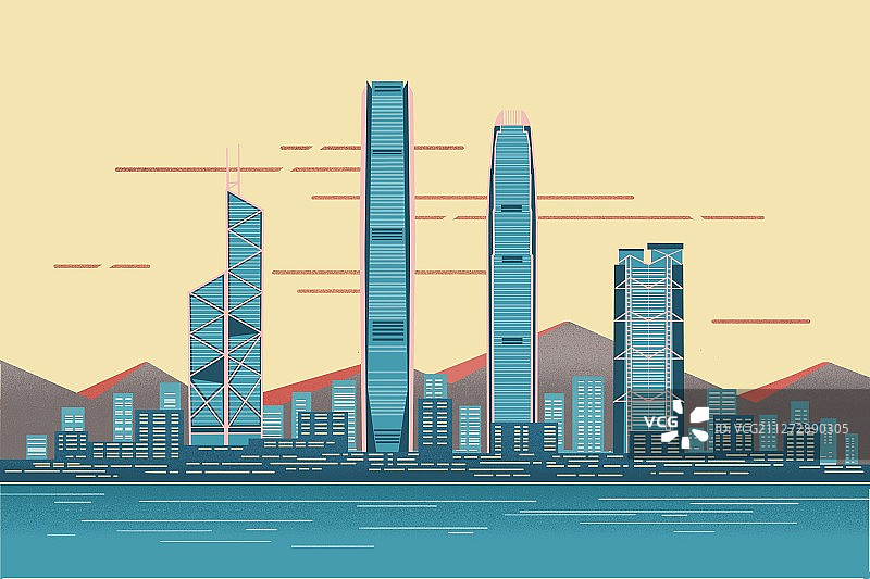 香港城市建筑天际线图片素材