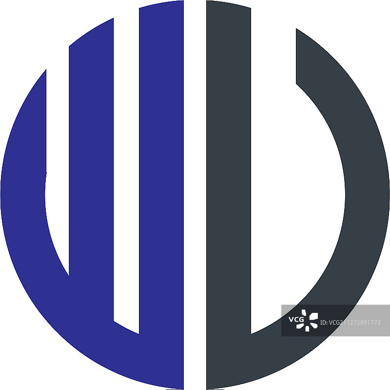 字母WU WV创意标志设计图片素材