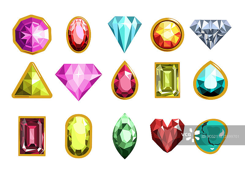 不同切割的宝石和贵重石图片素材