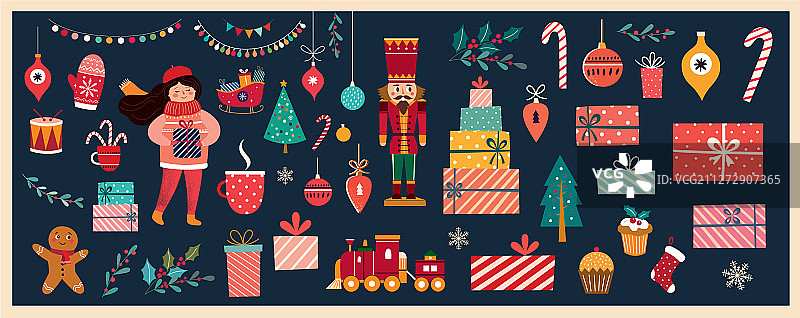 圣诞节复古banner图片素材