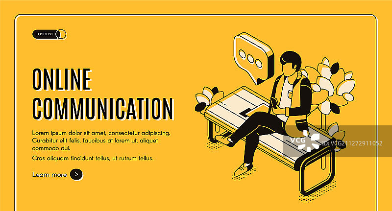 在线交流2.5D着陆页banner图片素材
