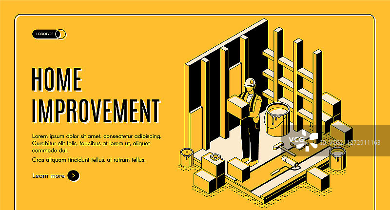 房屋修缮2.5D着陆页banner图片素材