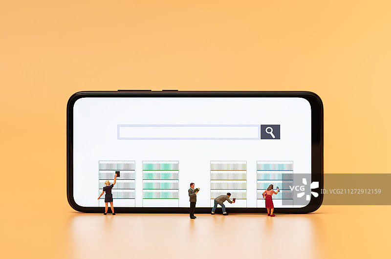 手机屏幕搜索框线上阅读看书人群图片素材