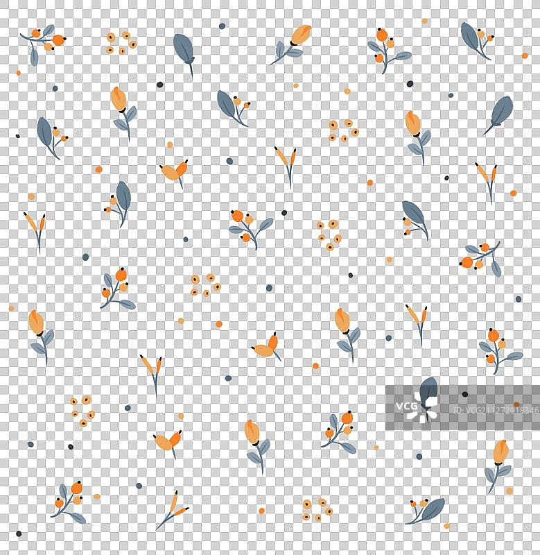 元素PNG插画小清新植物小花纹案装饰包装叶子打印文艺铺满图片素材