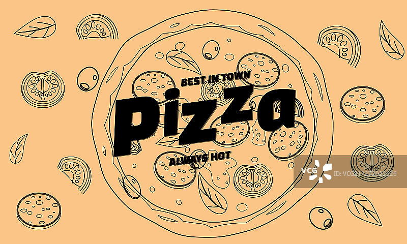 餐厅和咖啡馆比萨食品菜单设计图片素材