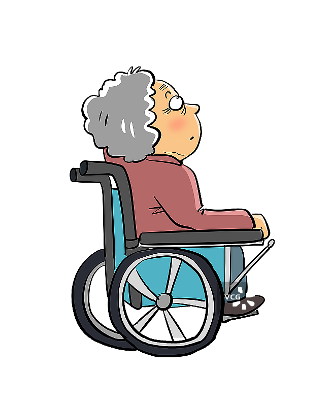 轮椅上的老太太图片素材