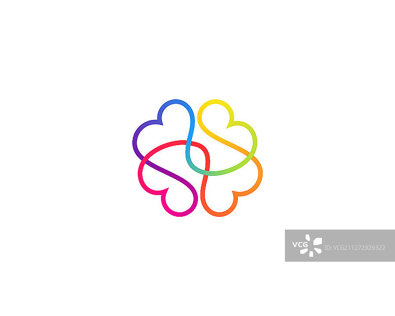 抽象单线大脑Logo极简风图标图片素材