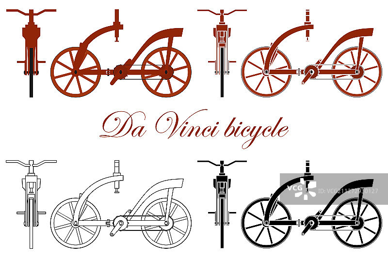 莱昂纳多·达·芬奇木制自行车图片素材