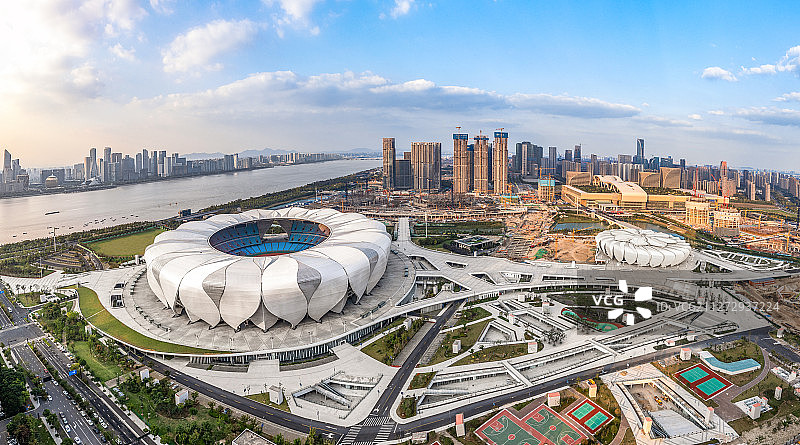 杭州市奥林匹克体育中心全景图片素材