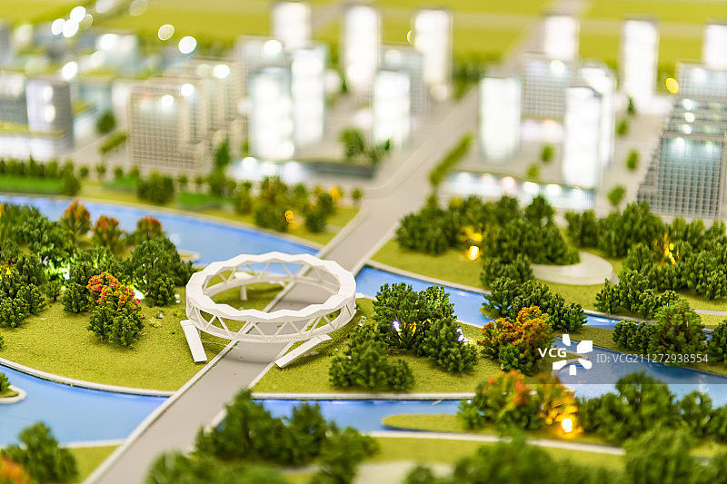 城市沙盘模型特写图片素材