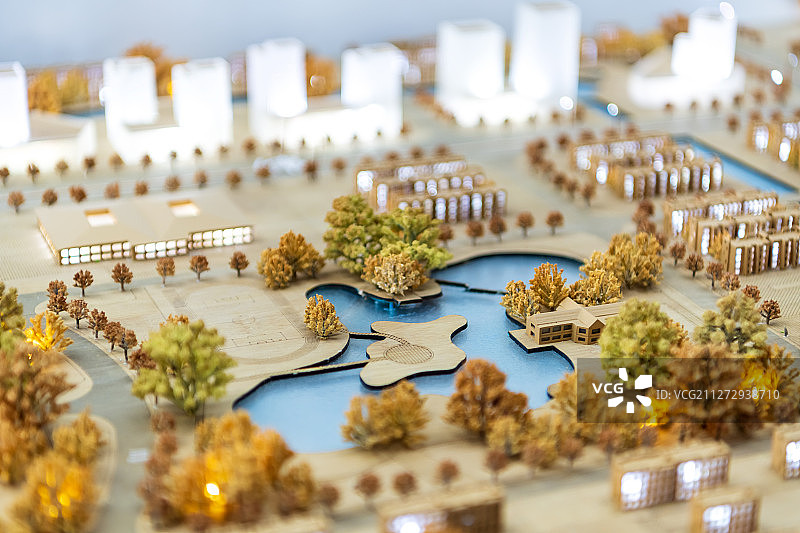 城市沙盘模型特写图片素材