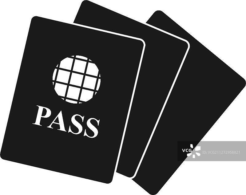 护照图标单色风格图片素材