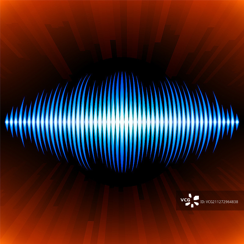 蓝色声波波形图片素材