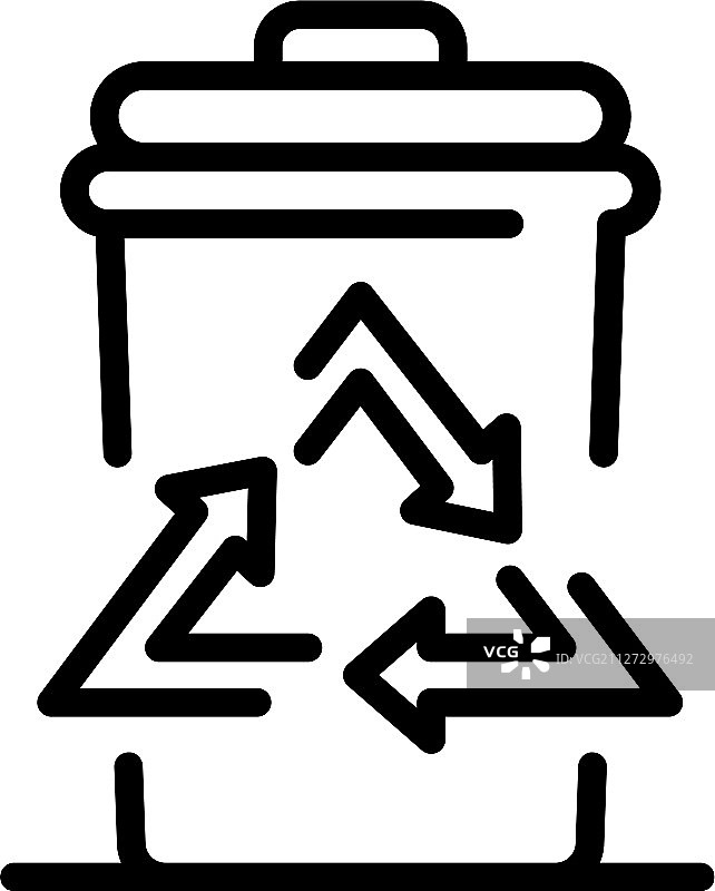 垃圾箱图标轮廓样式图片素材