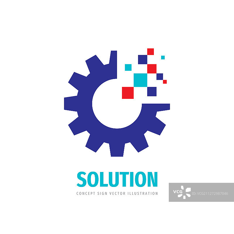 齿轮概念解决方案标志设计图片素材
