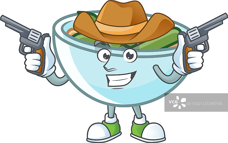 碗牛仔吉祥物中的绿豆砂锅图片素材
