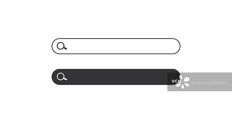 带文本的水平线性边框搜索栏图片素材