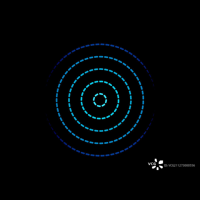 蓝色同心圆图标生物识别安全图片素材