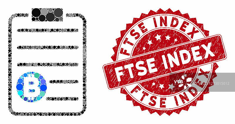 带有纹理富时指数的比特币价格表拼贴图片素材