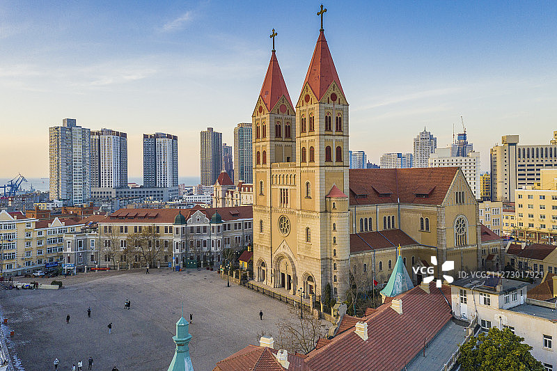 青岛天主教堂图片素材