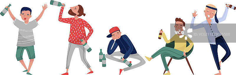 聚会上醉酒的男人与酒精图片素材